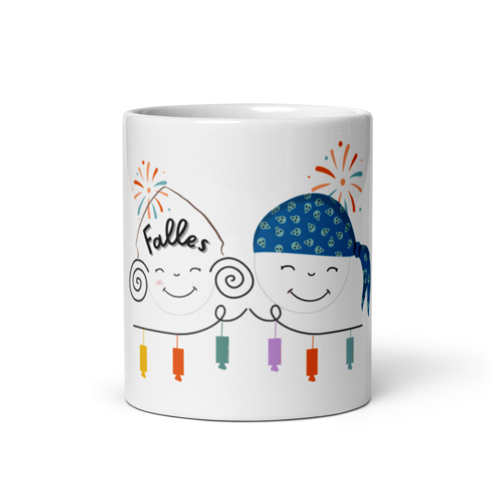 Taza blanca brillante