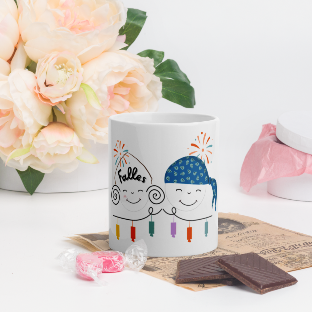 Taza blanca brillante