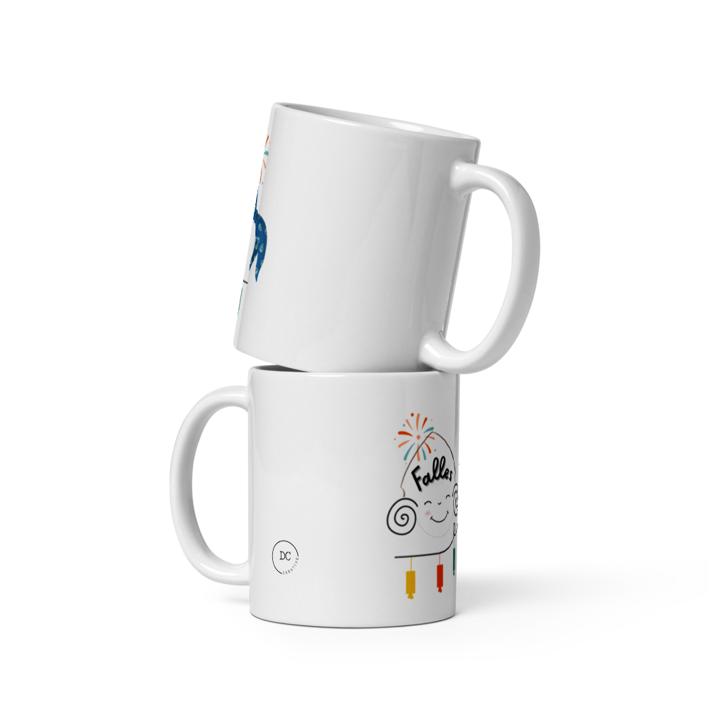 Taza blanca brillante